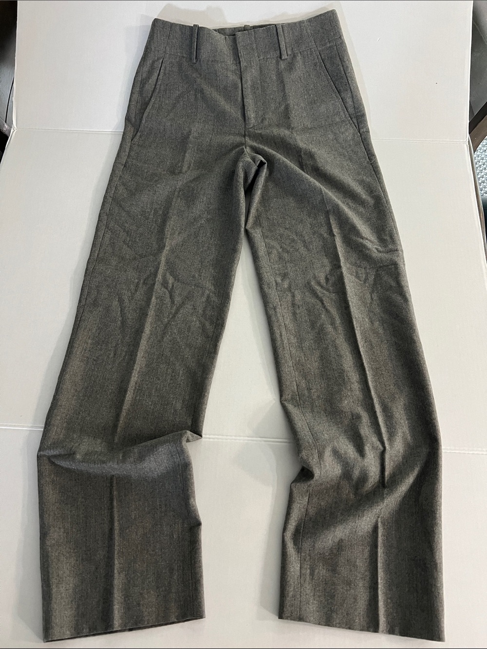 POLO RALPH LAUREN GRAY WOOL HIGH WAISTED WIDE LEG TROUSERS SIZE 4